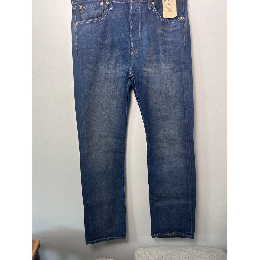 NWT Levi's 501 Original Men's Jeans Dark Wash Straight Leg Denim Levis 33 x 32 - Picture 4 of 10